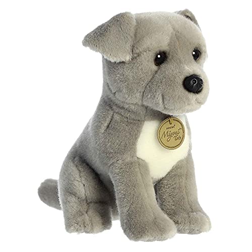 Aurora Adorable Miyoni Tots Pit Bull Puppy Stuffed Animal - Lifelike Detail - Cherished Companionship - Gray 9 Inches