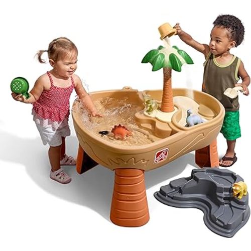 Step2 Dino Dig Sand and WaterTable, Kids Activity Sensory Playset, Summer Outdoor Toys, 7 Piece Water Toy Accessories, For Toddlers 2-5 Years Old