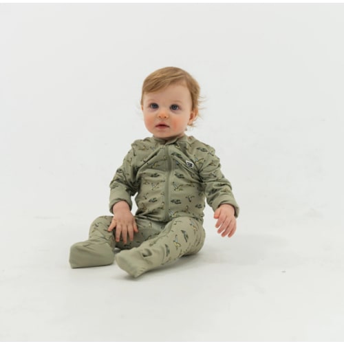 Baby Zip Up - Flying Ducks Green – BURLEBO