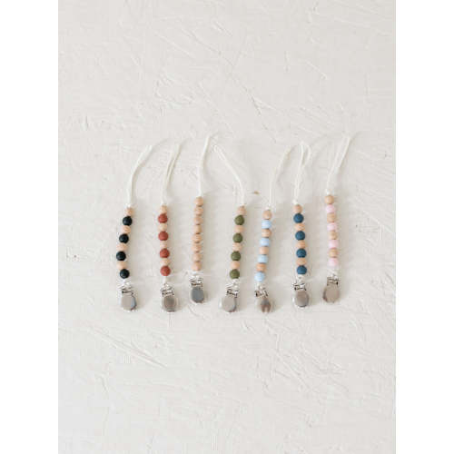 Natural Silicone & Wooden Bead Pacifier Clips from My Little Songbird - ShopMyLittleSongbird