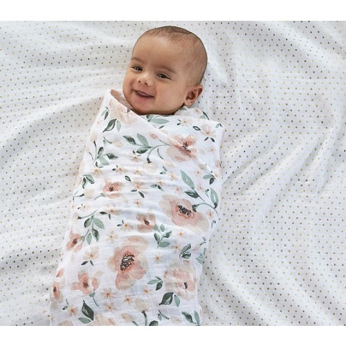 Meredith Muslin Swaddle Set - Blush Meredith Allover