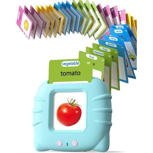 Talking Flash Cards for Toddlers 1 2 3 4 Year Olds, Montessori Language Learning with 224 Words, Pocket Speech Therapy and Autism Playthings, Children's Sensory Educational Device