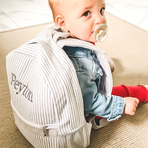 Personalized Baby Backpacks, Monogrammed Toddler Backpacks, Seersucker Backpack, Preschool Book Bag, Personalized Baby Gift