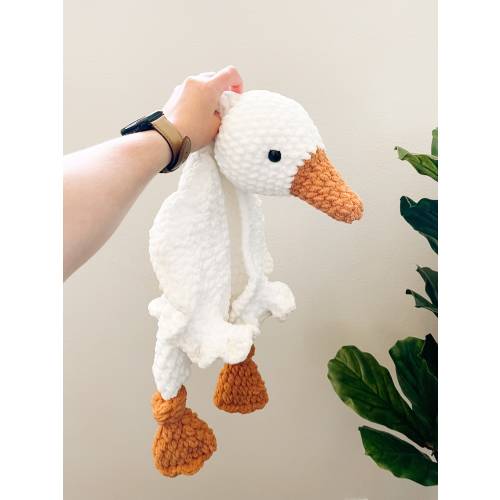 Large Goose Baby Lovey, Goose Baby Lovey Animal, Baby Cuddle Blanket, Security Blanket, Silly Goose Nursery Decor