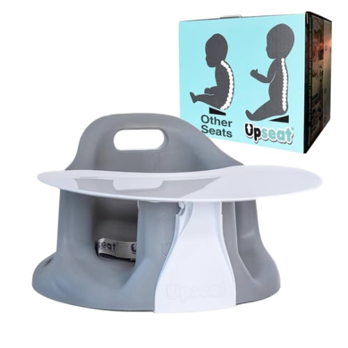Upseat Baby Floor Seat Booster Chair for Sitting Up with Removable Tray for Meals and Playtime, Developed with Physical Therapists for Safe and Healthy Hip Development and Posture