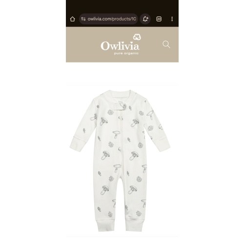 100% Organic Cotton Zip Footless Pajamas - Mushroom – Owlivia