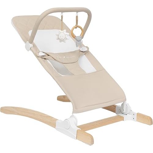 Baby Delight Heirloom Aspen Wooden Baby Bouncer | Infant Baby Chair | 0 – 6 Months | 100% GOTS Certified Cotton Fabrics | Organic Oat