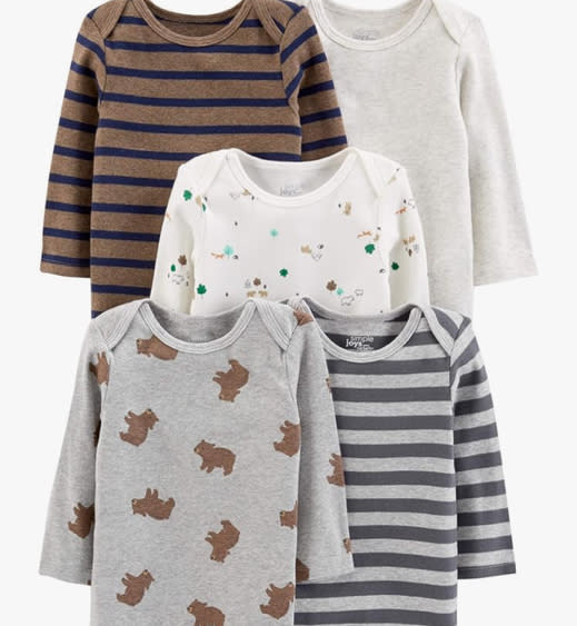 Simple Joys by Carter's Baby Boys Long-Sleeve Bodysuit Pack of 5Bodysuit