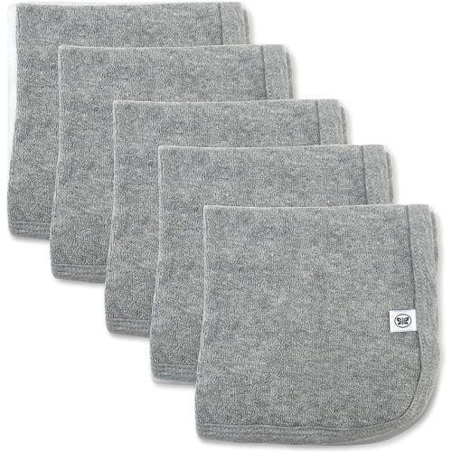 HonestBaby Unisex Baby Organic Cotton Washcloth Multi-Pack Winter Accessory Set, 5-Pack Heather Gray, One Size - 5-pack Heather Gray