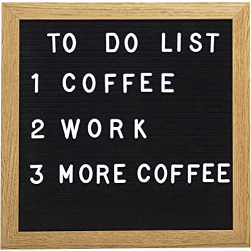 Pearhead Natural Wood And Black Felt Classic Letter Board Set, Includes 294 White Letters, Modern Reusable Message Board, Gender Neutral Photo Prop, Nursery And Home Decor, 10" x 10"