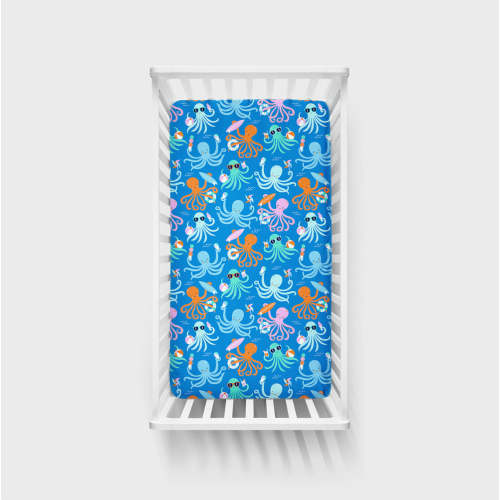 Octopus Party Fitted Crib Sheet – Little Sleepies