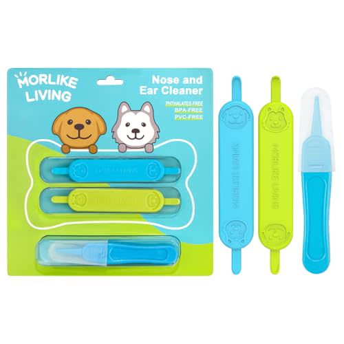 MORLIKE LIVING Baby Nose and Ear Cleaner Tool, Soft Flexible Rubber Nasal Booger Picker for Newborns and Infants, Dual Ear Wax and Snot Remover, Essential Baby Care Products