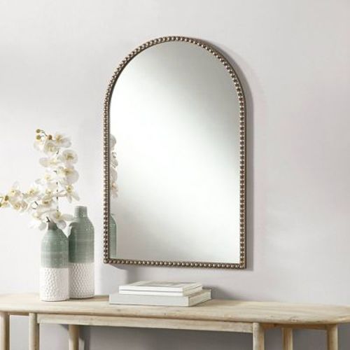 Holli Furniture Metal Beaded Wall Mirror Brown