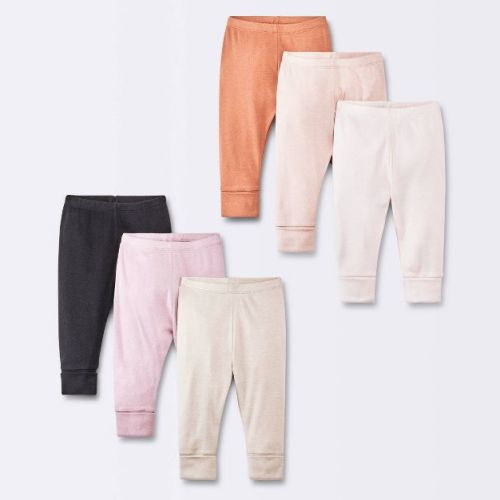 Baby Girls' 6pk Go & Grow Cotton Pants - Cloud Island™ Pink 0-6m