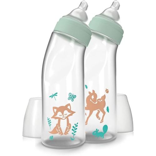 Evenflo Feeding Balance+ Angled Bottle 9 Oz 2-Pack with Pacifier