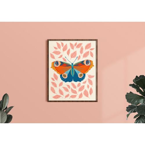 Colorful Butterfly Wall Art, Nature Home Decor, Boho Wall Art, Insect Wall Print, Whimsical Bug Artwork, Nursery Room Art, Entomology Art