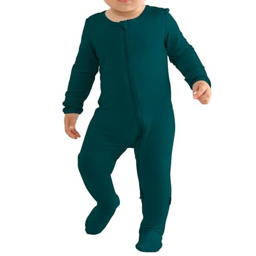 Ekkimy Long Sleeve Baby Footies Bamboo Rayon Romper Infant Double Zipper One-Piece Clothes Boys Girls Outfits