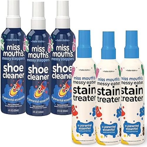 Miss Mouth's Messy Eater Stain Treater 3 Pack and Messy Steppers Shoe Cleaner 3 Pack