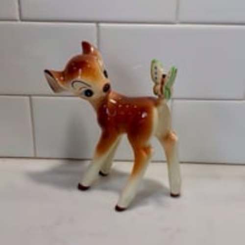 Vintage Walt Disney Bambi & butterfly figurine made in Japan
