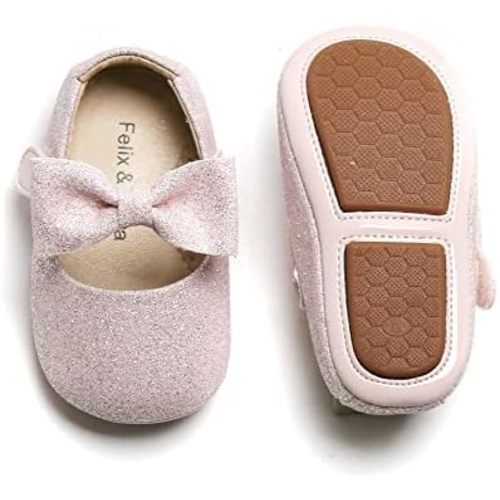 Felix & Flora Soft Sole Baby Shoes - Infant Baby Walking Shoes Moccasinss Rubber Sole Crib Shoes