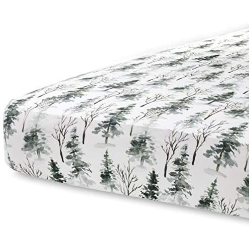 Pobi Baby - Premium Fitted Crib Sheets for Standard Crib Mattress - Ultra-Soft Jersey, Stylish Woodland Pattern, Safe and Snug for Baby (Magical-Woods)
