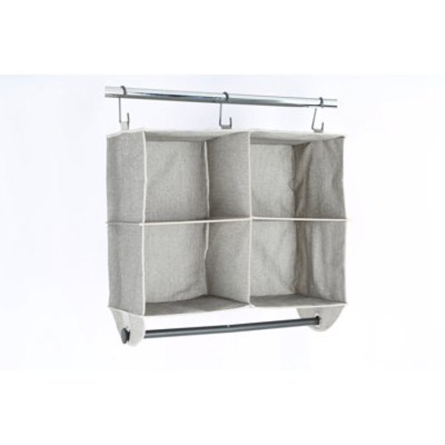 Better Homes & Gardens 4-Shelf Hanging Polyester and Cotton Adult Closet Organizer with Hanging Rack