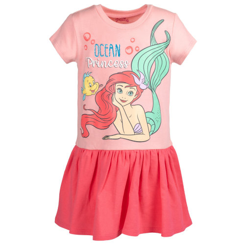 Disney Princess Ariel Little Girls French Terry Dress Toddler to Big Kid