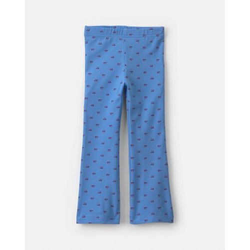 Toddler Girl Bow Cotton Pull-On Stretch Flare Leggings - Blue | Carter's