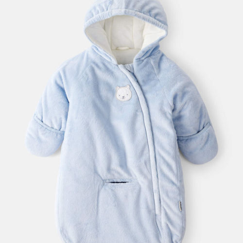 Blue Baby Boy Zipper Bear Front Pram - Blue | Carter’s Oshkosh Canada