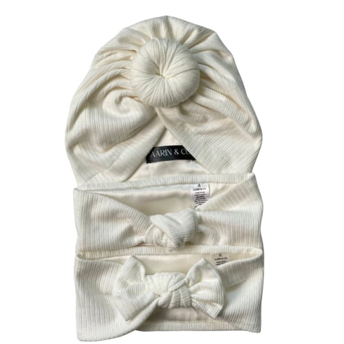 Satin Lined Accessory Bundle-Snow Ribbed