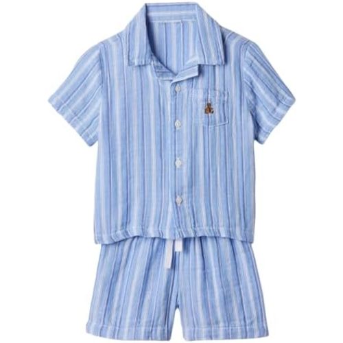 GAP Unisex Baby Short Sleeve Button Down Shirt and Short Outfit Set