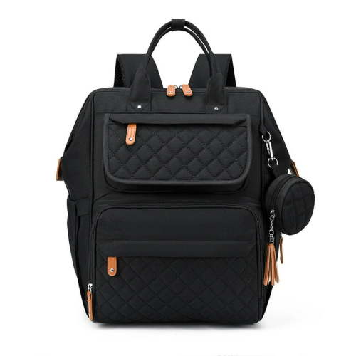 Diaper Bag Backpack, Portable Baby Bag Include Insulated Pocket, 3 In 1 Multi-Functional Travel Baby Diaper Bag with Diapers Changing Pad - Black