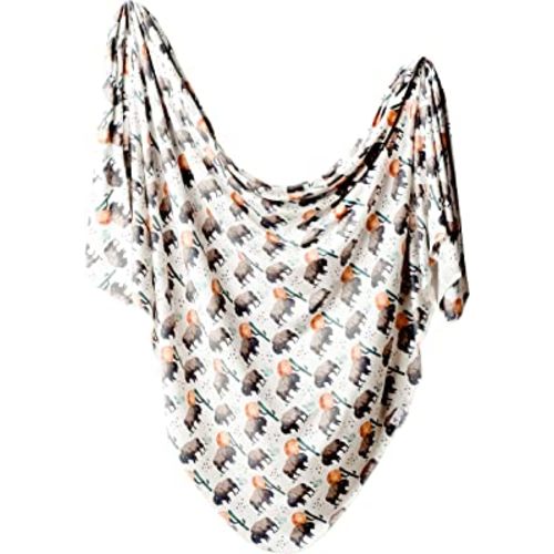 Copper Pearl Large Premium Knit Baby Swaddle Receiving Blanket Bison