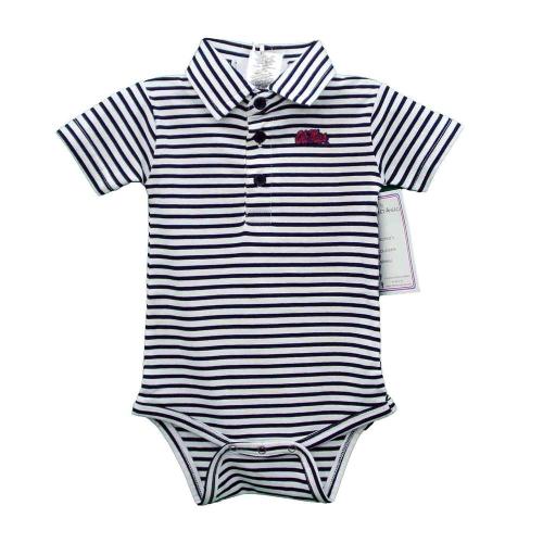 OLE MISS STRIPE POLO CREEPER | Rebel Rags