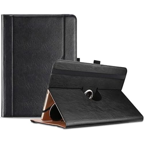 ProCase 9"-10.1" Universal Tablet Case for REVVL Tab 2, Cover Stand Folio Case for 9 10 10.1 Inch Android Tablet, with 360 Degree Rotatable Kickstand and Multiple Viewing Angles -Black