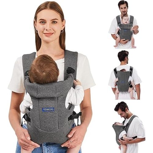 Baby Carrier, Baby Carrier Newborn to Toddler, Ergonomic Newborn Carrier, Easily Adjustable Toddler Carrier, Lightweight Infant Carrier (Cloth,Grey)