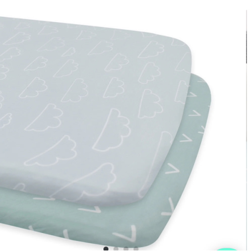 Nordic 2pk Jersey Co Sleeper/Bedside Sleeper Fitted Sheets Dusty Sky/M
