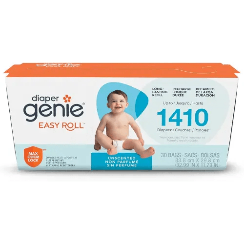 Diaper Genie Easy Roll Refill with 30 Bags, Holds up to 1410 newborn diapers per refill
