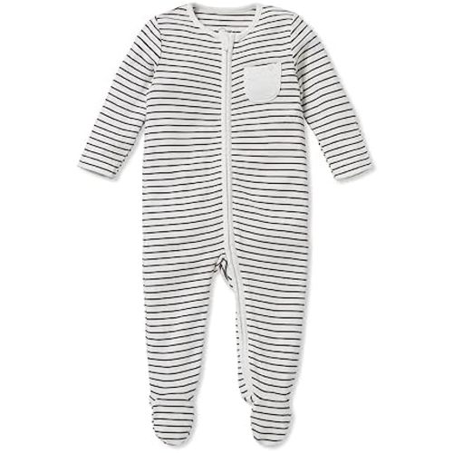 MORI Baby Unisex Clever Pajamas with Two Way Zip - Viscose from Bamboo - Jumpsuit Footed Nightwear for Toddler Boys and Girls