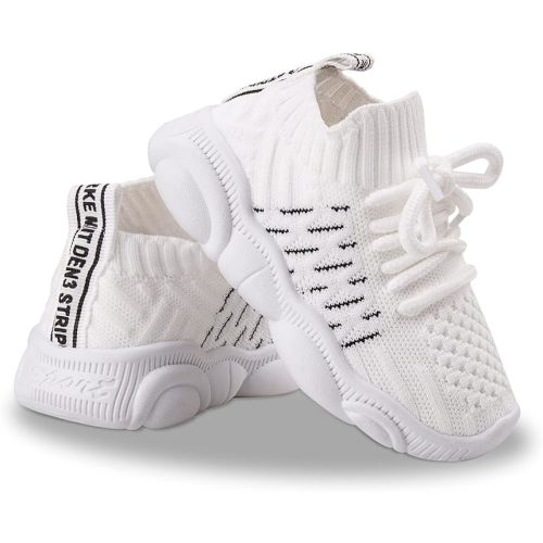 Baby Boy Girl First Walking Shoes Toddler Infant Mesh Sneakers Breathable Lightweight Non-Slip Rubber Sole Summer - 6 Toddler - #2 White