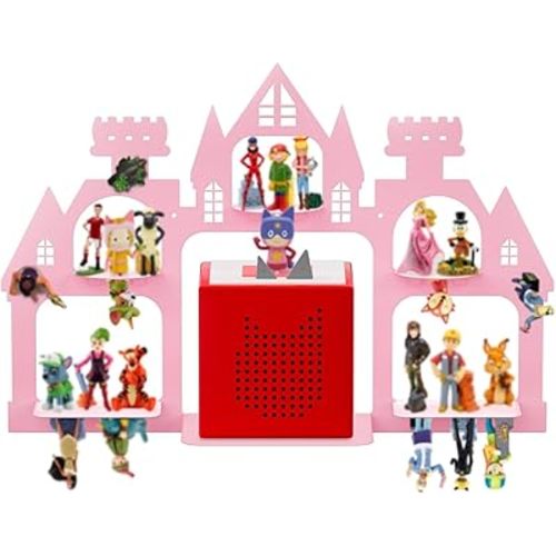 Demao for Toniebox Shelf Magnetic, Floating Shelf for Tonies Figures 20-30pcs, Display Shelves for Toniebox in Children's Room Decoration, Wall Mounted Rack for Tonies Figures Storage-Pink Castle