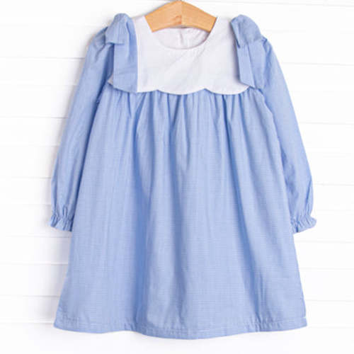 Southern Scallops Dress, Blue – Stitchy Fish