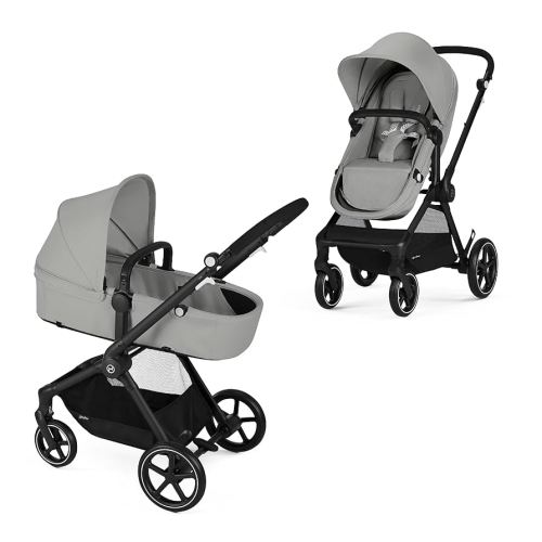 Cybex EOS Multi-Purpose Stroller - Converts from Carriage Mode to Reversible Toddler Seat in Seconds, 5 Modes of Use, Travel System Ready with any Cybex Infant Car Seat - Lava Grey/Black Frame