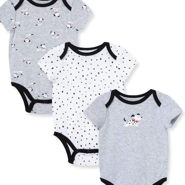 Little Me Clothes for Baby 3-Pack 100% Cotton Scratch Free Tag Bodysuits, Newborn to 9 Months