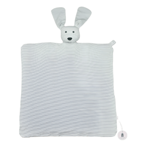 Mini-Stripe Dog Lovey + Paci clip holder