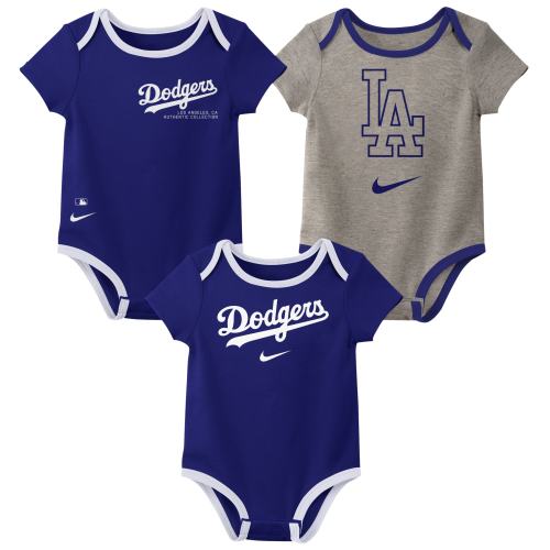Newborn & Infant Los Angeles Dodgers Nike Three-Pack Bodysuit Set