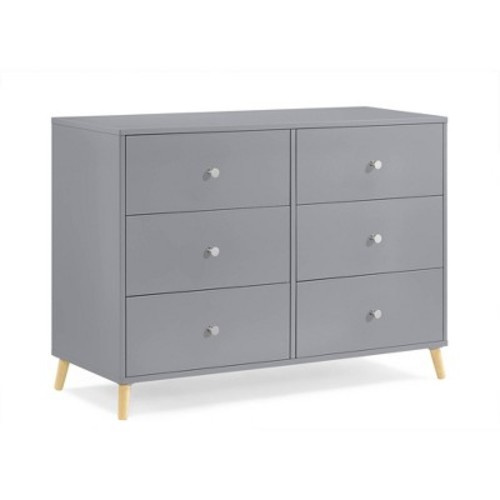 Delta Children Jordan 6 Drawer Dresser, Color: Gray/Natural