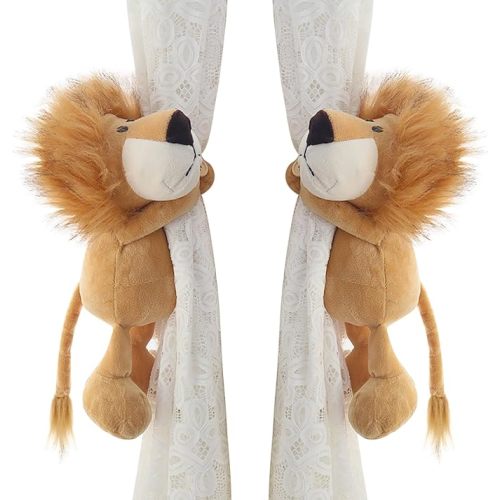 1 Pair Cute Animal Curtain Tiebacks Holdbacks Buckle Hook Fastener Cartoon Curtain Ties Decorative Rope Window Decoration Accessories for Living Room Bedroom