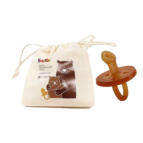 SWEETIE Rubber Pacifier Natural Rubber Pacifier Orthodontic 1 Count Original Natural Rubber Pacifier (0-6 Small)