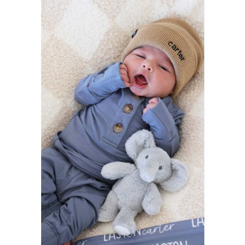 2pc Bamboo Button Top & Bottom | Blue Jean